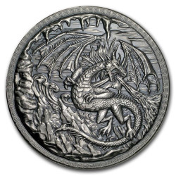 Stříbrná mince 10 Oz Dragon vs Vikings Ultra High Relief