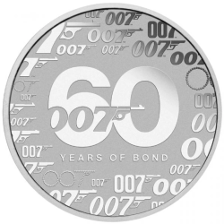 Stříbrná mince 1 Oz 60 let Jamese Bonda 2022