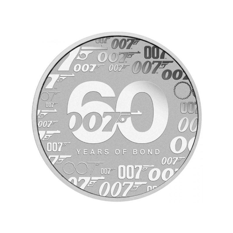 Stříbrná mince 1 Oz 60 let Jamese Bonda 2022