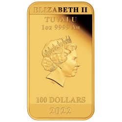 Zlatá mince ve tvaru slitku 1 Oz 60 let Jamese Bonda 2022