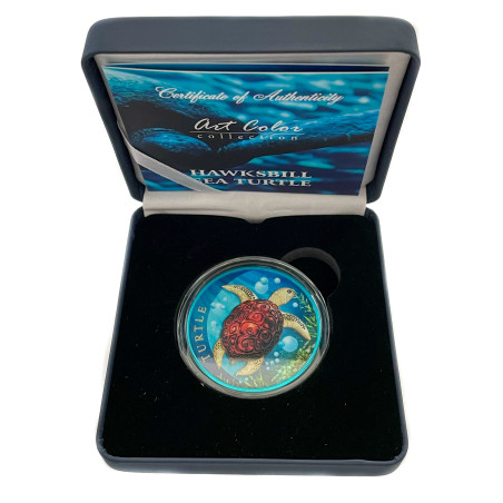 Stříbrná mince 1 Oz Sea Turtle 2022 Kolorováno