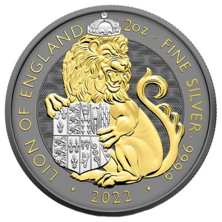 Stříbrná mince 2 Oz Art Color Collection Lion of England 2022