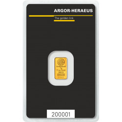 Zlatý slitek 1 g Argor Heraeus