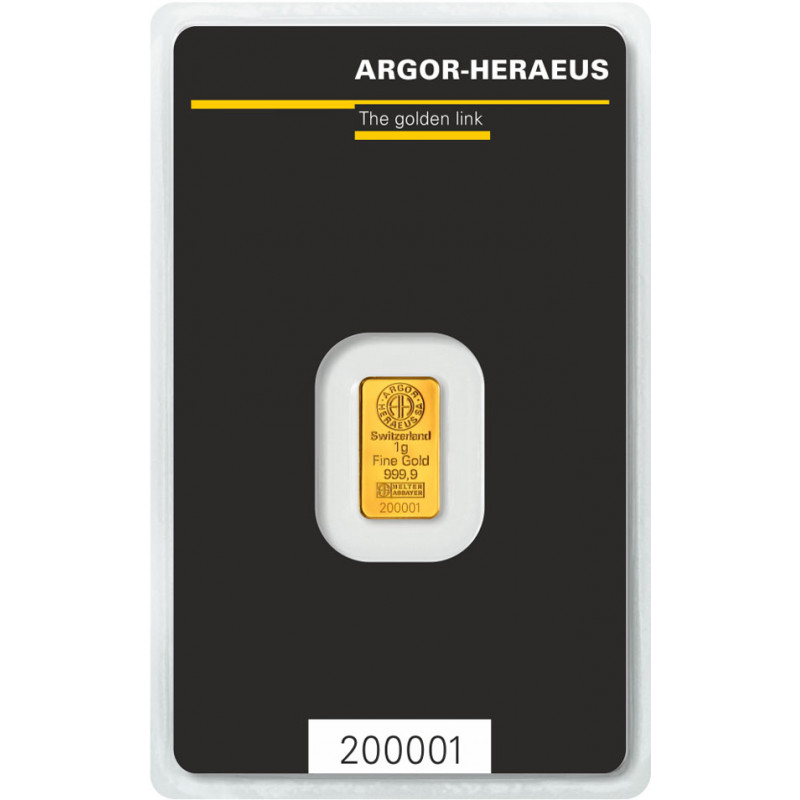 Zlatý slitek 1 g Argor Heraeus