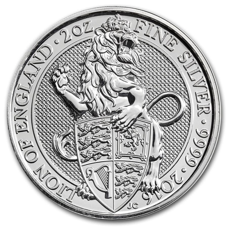 Stříbrná mince 2 Oz The Queen’s Beasts Lion of England 2016