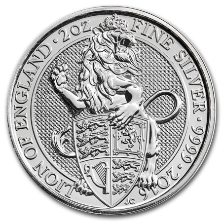 Stříbrná mince 2 Oz The Queen’s Beasts Lion of England 2016