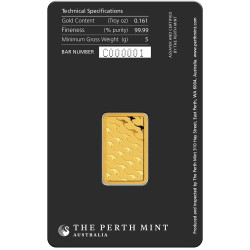 Zlatý slitek 5 g Perth Mint