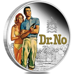 Stříbrná mince 1 Oz James Bond 007 Dr. No 2022 Proof Kolorováno