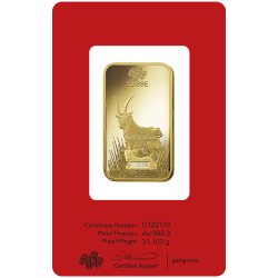 Zlatý slitek 1 Oz PAMP Lunar series II Year of the Goat 2015