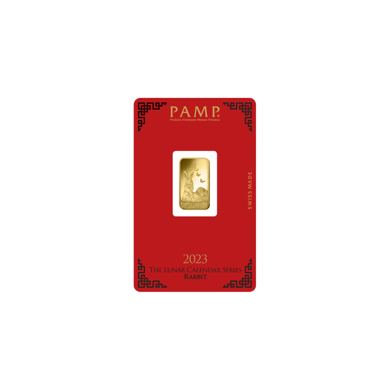 Zlatý slitek 5 g PAMP Lunar series III Year of the Rabbit 2023