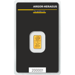 Zlatý slitek 1 g Argor Heraeus Kinebar