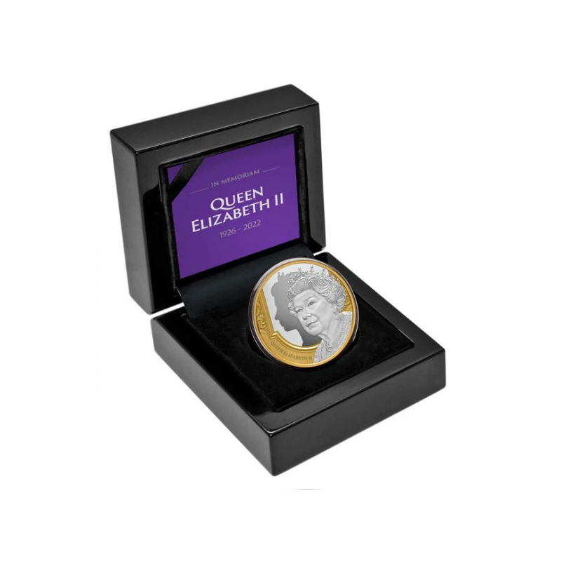 Stříbrná mince 1 Oz Pocta královně Elizabeth II 2022 Zlaceno