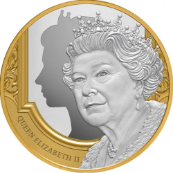 Stříbrná mince 1 Oz Pocta královně Elizabeth II 2022 Zlaceno
