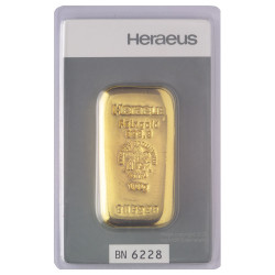 Zlatý slitek 100 g Heraeus...