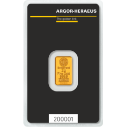 Zlatý slitek 2 g Argor Heraeus Kinebar