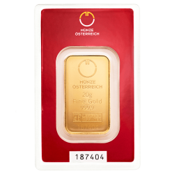 Zlatý slitek 20 g Münze Österreich