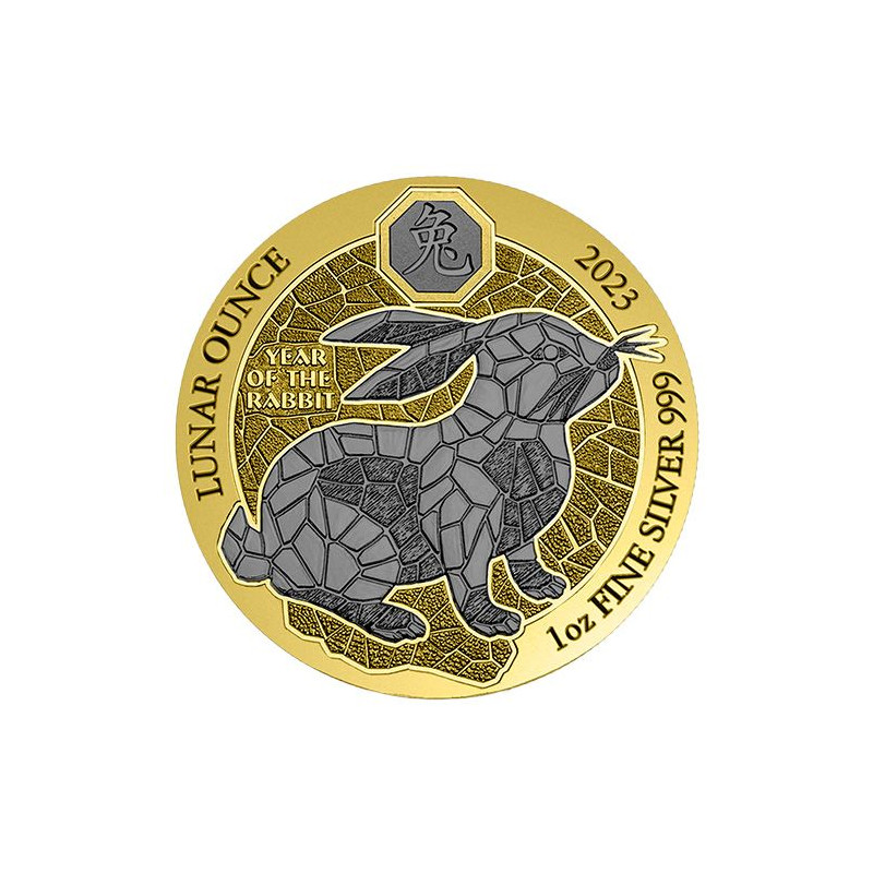 Stříbrná mince 1 Oz Black Rabbit 2023 Kolorováno
