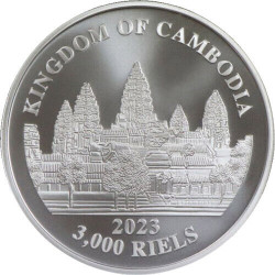Stříbrná mince 1 Oz Lost Tigers of Cambodia 2023 Kolorováno