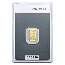 Zlatý slitek 1 g Heraeus