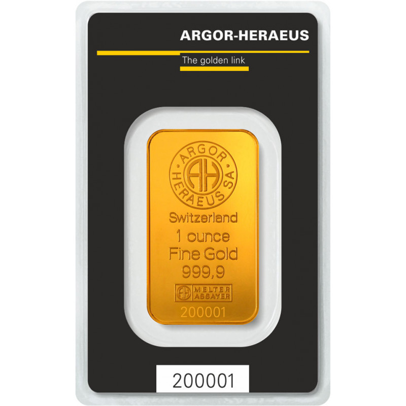 Zlatý slitek 1 Oz Argor Heraeus