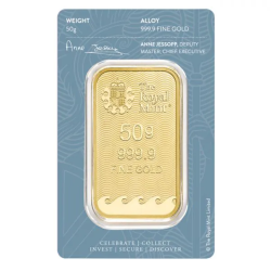 Zlatý slitek 50 g Britannia