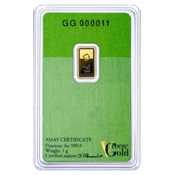 Zlatý slitek 1 g Valcambi green gold