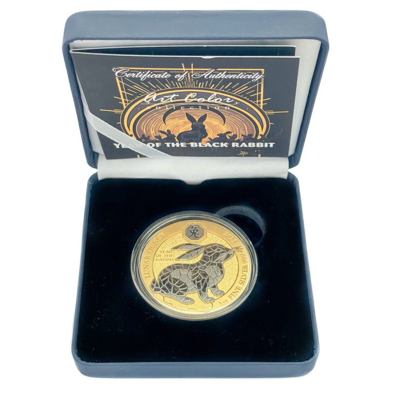 Stříbrná mince 1 Oz Black Rabbit 2023 Kolorováno