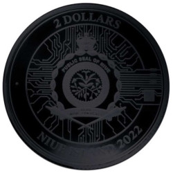 Stříbrná mince 1 Oz Burning Bitcoin 2022 Kolorováno a Zlaceno