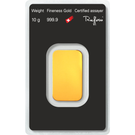 Zlatý slitek 20 g Argor Heraeus poškozený obal