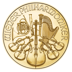 Tuba 10 x zlatá mince 1 Oz Wiener Philharmoniker různé roky