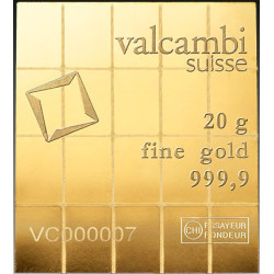 Zlatý slitek 20 x 1 g Valcambi Combibar