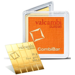 Zlatý slitek 20 x 1 g Valcambi Combibar