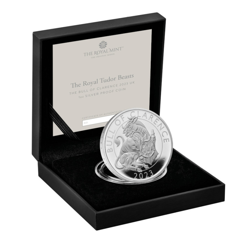 Stříbrná mince 1 Oz The Royal Tudor Beasts Bull of Clarence 2023 Proof