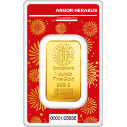 Zlatý slitek 1 Oz Argor Heraeus Lunar Series III Year of the Dragon 2024