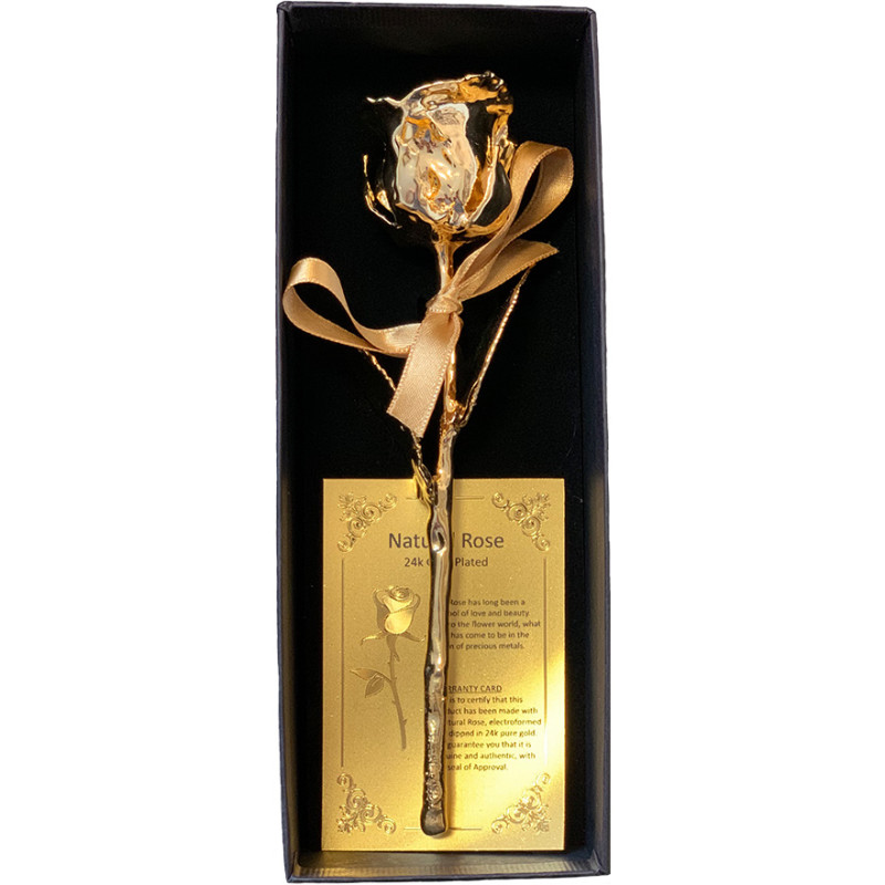 Zlatá růže - pozlaceno 24 karátovým zlatem