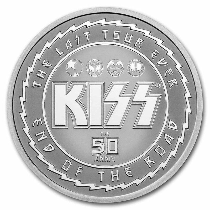 Stříbrná mince 1 Oz 50. výročí KISS 2023