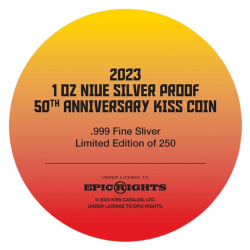 Stříbrná mince 1 Oz 50. výročí KISS Box 2023 Kolorovaná Proof