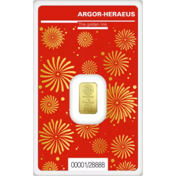 Zlatý slitek 1 g Argor Heraeus Lunar Series III Year of the Dragon 2024
