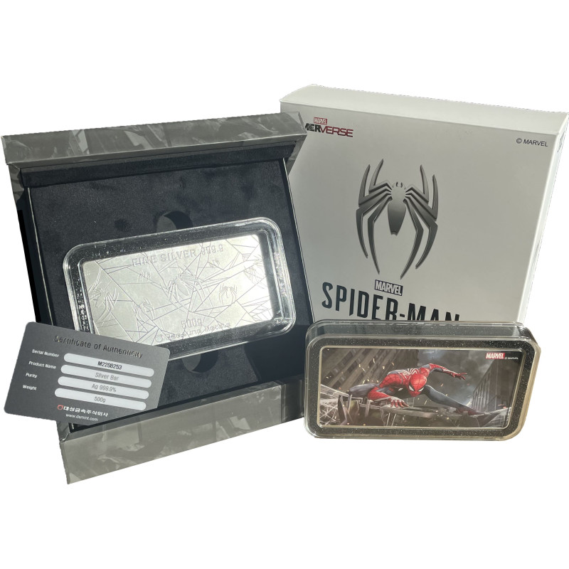 Stříbrný slitek 500 g Marvel Spider-Man