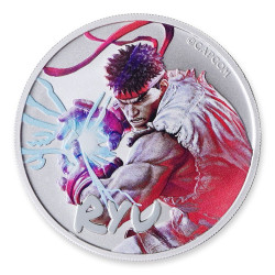 Stříbrná mince 1 Oz Street Fighter Ryu 2022 Kolorováno
