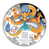 Stříbrná mince 1 Oz Lunar Series III Year of the Dragon 2024 Kolorováno