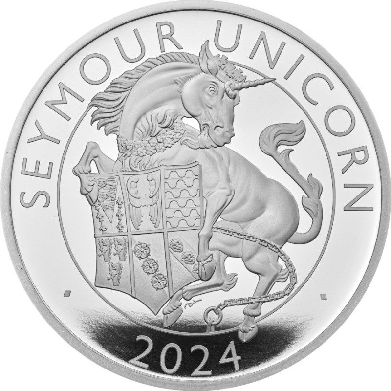 Stříbrná mince 1 Oz The Royal Tudor Beasts Seymour Unicorn 2024 Proof