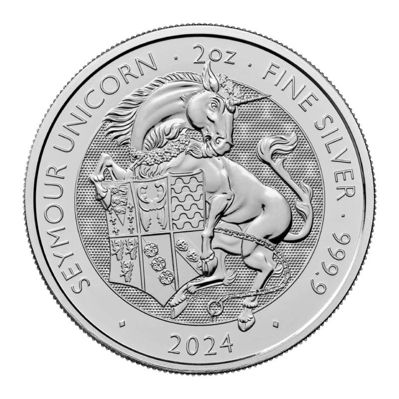 Stříbrná mince 2 Oz The Royal Tudor Beasts Seymour Unicorn 2024