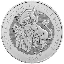 Stříbrná mince 10 Oz The Royal Tudor Beasts Seymour Unicorn 2024