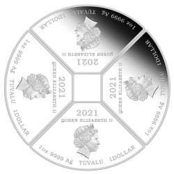 Stříbrná mince 4 x 1 Oz Lunar Series III Year of the Ox 2023 Kolorováno