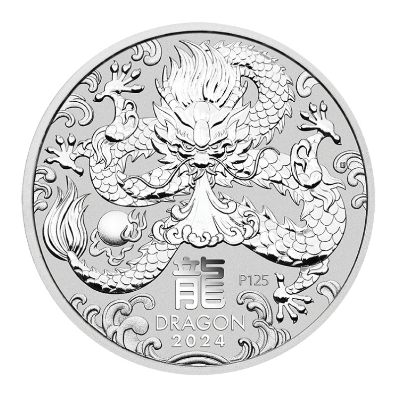 Stříbrná mince 2 Oz Lunar Series III Year of the Dragon 2024