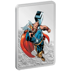 Stříbrná mince ve tvaru slitku 1 Oz Marvel Thor 2023 Kolorováno
