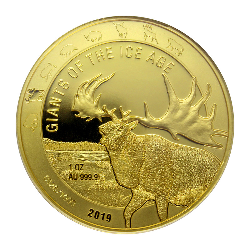 Zlatá mince 1 Oz Giants of the Ice Age Jelen Obrovský 2022
