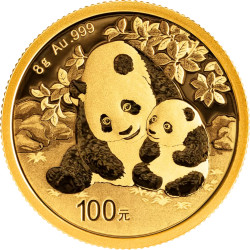 Zlatá mince 8 g China Panda 2024