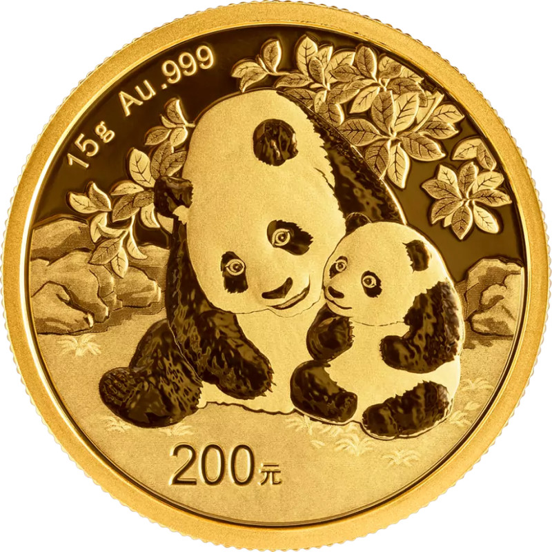 Zlatá mince 15 g China Panda 2024